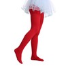 EVERSWE Girls Semi Opaque Footed Tights, Microfiber Tights (2-4, Red)
