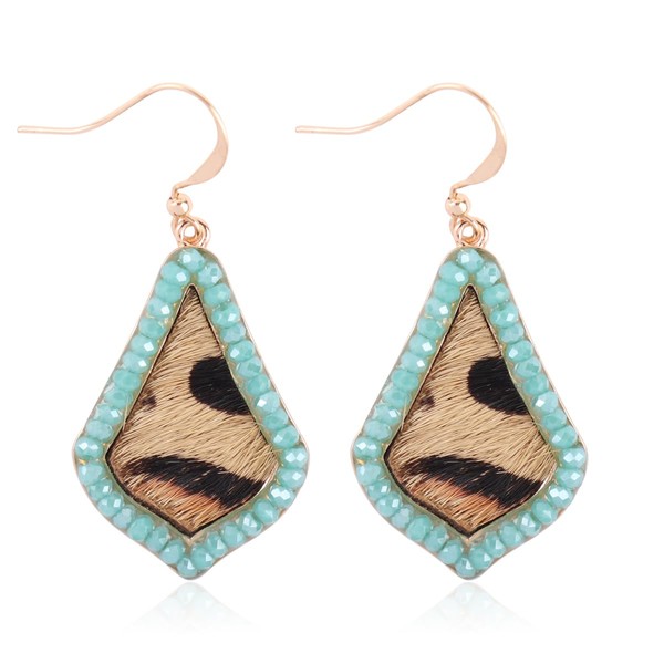 Bohemian Genuine Leather Geometric Earrings - Lightweight Animal Print Dangles