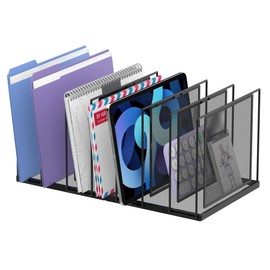 Organizador de archivos para escritorio, clasificador de archivos vertical de 7 secciones, organizador de papel, carpeta de archivos de metal de pie p