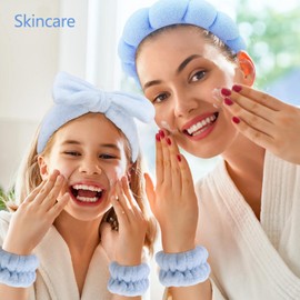 Chanaco Skincare Headband, Headband for Washing Face, Face Wash Headband, Wrist Bands, Head Band for Skincare, Teen Girl Gifts Trendy Stuff, Self Care Gifts for Women