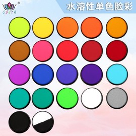 Imported 30G Water-Soluble Fluorescent Face & Body Paint (Single Color) Color No. 15 + Single Color Face Paint 10ea