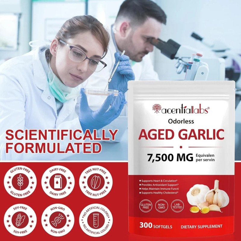 Micro Ingredients Odorless Garlic 7500mg Per Servings, 300 Softgels |