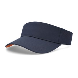 Pacific Headwear Standard Perforated Visor Powered by Coolcore, Navy/Orange