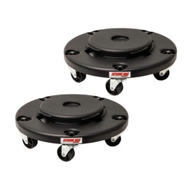 Extreme Max 5001.6832 Trash Can Dolly with Five 3" Rugged Casters for Smooth Transport of Heavy Loads - 500 lb. Capacity, Fits 22-55 Gallon Trash Cans - Set of 2