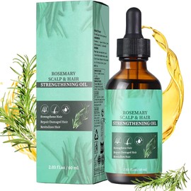 Aceite de Romero：Aceite Esencial de Romero para Cabello - 100% Puro Orgánico Aceite Capilar Con Romero de Cejas, Pestañas, Barba -60ML Rosemary Oil Hair Growth Esencial más grueso, más largo