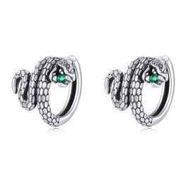 Snake Earrings for Women 925 Sterling Silver Snake Hoop Earrings Retro Punk Small Hoop Earrings Jewelry for Women Men