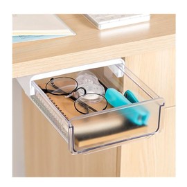 Under Desk Drawer, Attachable Under Desk Storage, Self-Adhesive Under Desk Drawer Slide-out, Stick on Drawer Under Desk Organizer for Home Office Organization Hidden Storage (Large)