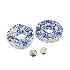 sourcing map 2 Pcs Blue White Anti Slip Handlebar Tape Bar Grip Wrap for Bike