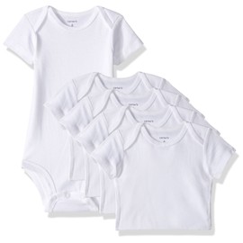 Carter's unisex-baby White 5 Pack Bodysuits
