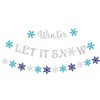 Let It Snow Banner, Winter Snowflake Wonderland Banner for Holiday