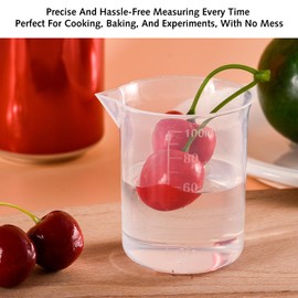 2 pcs 100ml Transparent Measuring Cups Measuring Jugs, Graduated Beaker Plastic Liquid Measuring Cup Measuring Jug for Lab Household Kitchen Cooking Baking Measure Tool