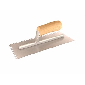 Bon 14-320 11-Inch by 4-1/2-Inch Square Notched Trowel with 1/4-Inch Width Wood Handle