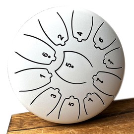 Yaonkaku Tangdrum Slit Drum, 11 Notes, 6 Inches, Storage Bag Included, Musical Instrument, Percussion Instrument, Yoga, Meditation, Zen, Prayer, Sheet Music Included (Shiro)