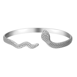 Flongo Women's Bracelet Snake Silver: Gold Open Bangle Vintage Snake Bracelet Bangle Snake Jewellery Medusa Cleopatra Costume Accessories Roman Bracelet Gift for Women Girls Men, Stainless Steel