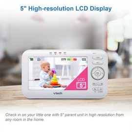 VTech Baby monitor VM5254 - High Resolution Video Baby Monitor - Clear Sound, LCD Colour Screen and Night Vision Function - With Intercom Function, Lullabies and Night Light