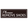 Standard PLEASE REMOVE SHOES Wall Door Sign - Dark Brown