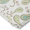 SwaddleDesigns Cotton Flannel Fitted Crib Sheet, Triplets Paisley, Kiwi, Large