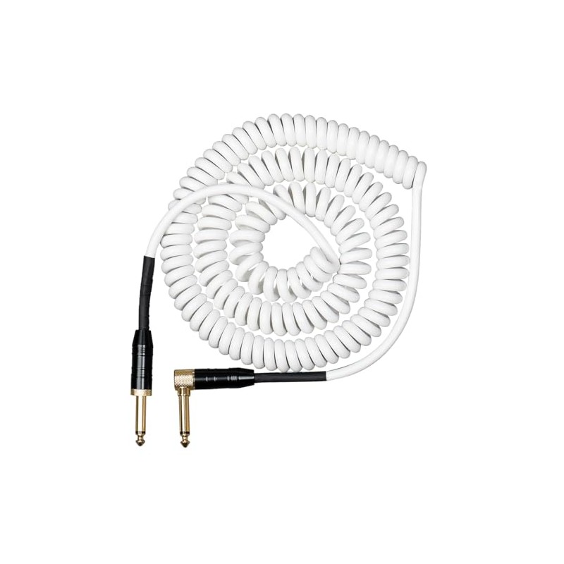 Cascha Advanced Line Guitar Cable Curly, White, 6 m