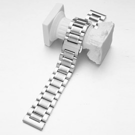 [ＳＥＵＥＲ＼時仕] 腕時計バンド ステンレス鋼 クイックリリース ベルト Dバックル 観音開き ワンプッシュ式 5連 無垢 交換 ベルト 男女通用 調整工具付 耐久性高い 2色 3サイズ (シルバー, 18mm)