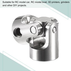 sourcing map Swivel Universal Joint Shaft Coupling 5 mm to 5 mm Inner Diameter L23 x D11 with Screws and Wrench for RC Model Pack of 4