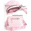 MEISEY Black and White Checkered Crossbody Bag Bum Bag for