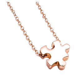 Autism Mother Message Card, Rose Gold Jigsaw Puzzle Piece Necklace (Box) Miss Fit Boutique