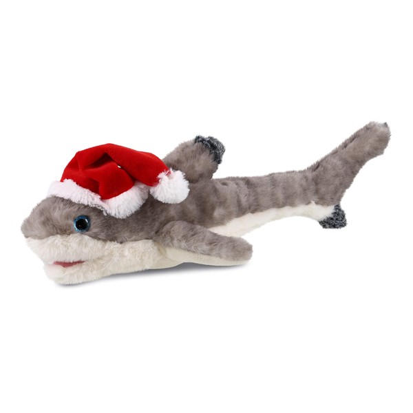 DolliBu Santa Blacktip Reef Shark Stuffed Animal Plush Toy - Super Soft Plush Dress Up with Red Santa Claus Outfit, Cute Ocean Life Gift, Perfect with Name Personalization - 16.5 Inch