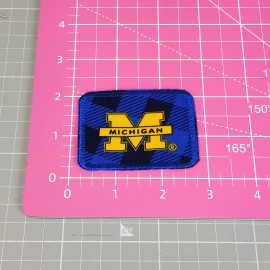 Handmade Michigan Wolverines Patch Iron-On Logo Embroidered Applique Sport - 2.5(W) by 2(H) inches