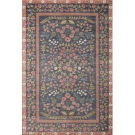 Loloi Rifle Paper Co Fiore Navy/Rust 2'-7" x 4' Accent Rug