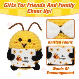 LOHASTOUR Cute Mini Positive Crochet Bee for Girl Friend Teachers Aunt Grandma, Appreciation Gifts for Nurse Mentor Coworker Thank You Gift for Women Birthday Presents Sister