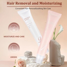 2PCS Moisturizing Hair Removal Cream, Facial Hair Remover Cream for Women – Non-stimulating Lip & Face Depilatory Kit, Gentle Soothing Formula for Delicate Skin