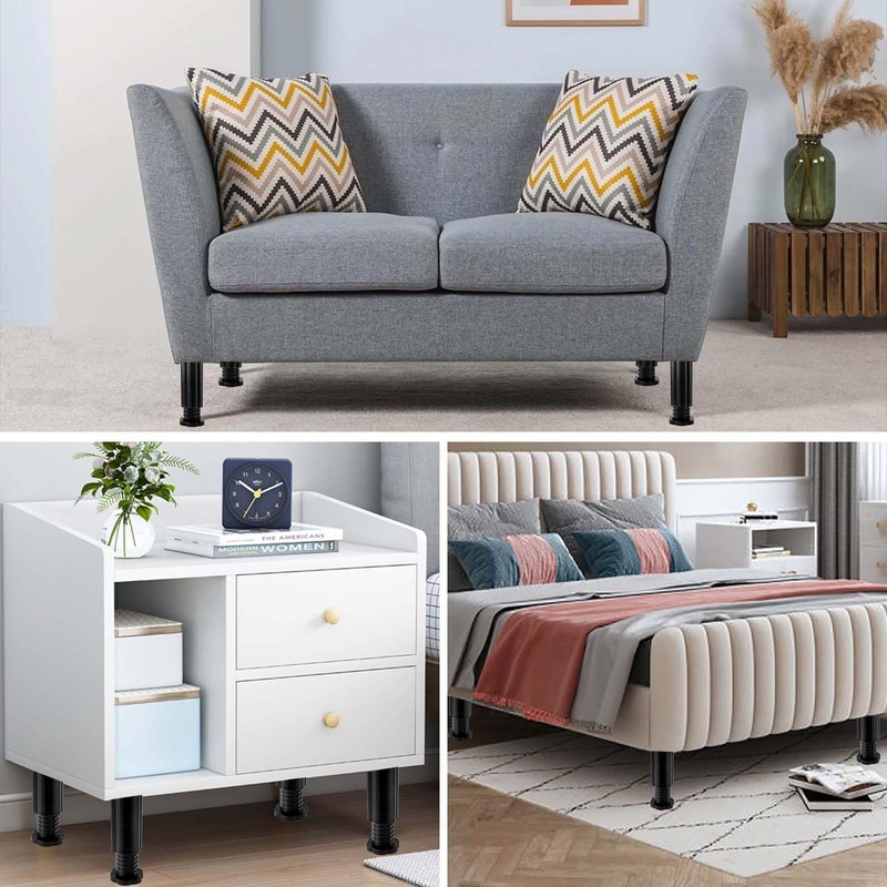 4 PCS Adjustable Furniture Support Feet, Plastic Adjustable feet Adjustable