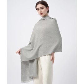 Gochoneng Women's Warm Scarves Pashmina Shawls and Wraps for Evening Dress Wedding Large Shawl Long Soft Fashion Scarf Winter Light Gray