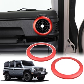 Bekantogy 2PCS Car Air Vent Trim Rings Compatible with INEOS Grenadier 2022 2023 2024+ Aluminum Alloy A/C Vent Ring Trim Cover Air Vent Decoration Car Interior Decorative Trim (Red)