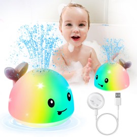 Baby Bath Toys, Latest Whale Bath Toy Sprinkler with Charging Dock for Kids Ages 0-2 1-3, Light Up Bathtub Toys for Toddlers Infants 6-12 12-18 Months, Baby Newborn Essentials Birthday Shower Gifts