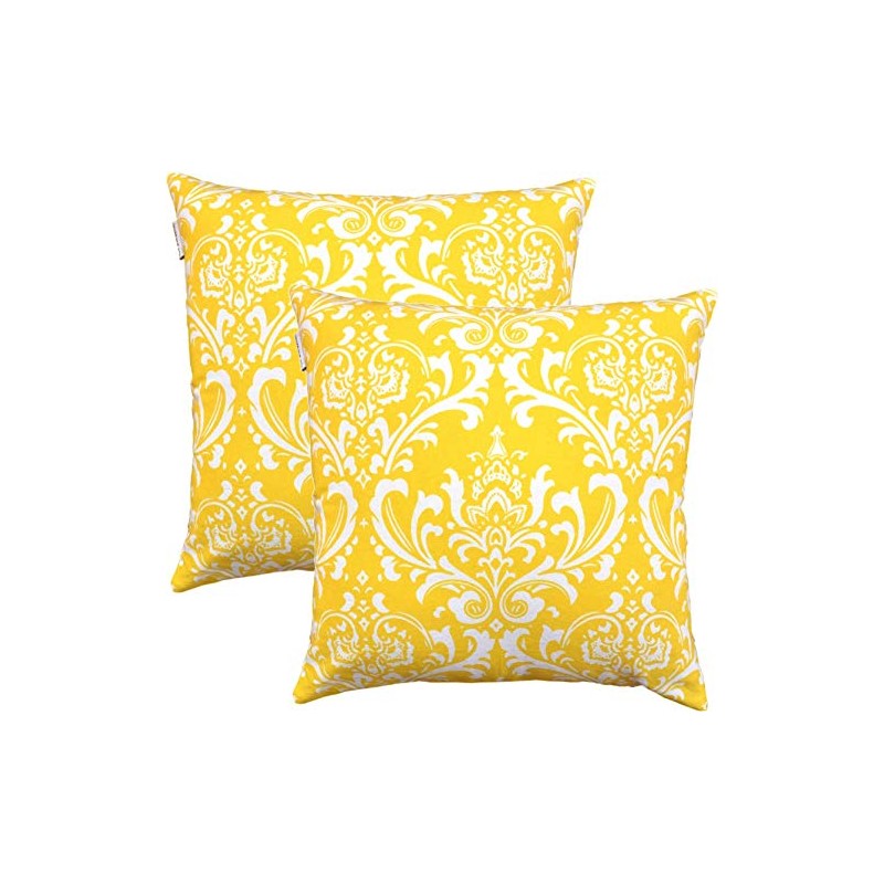 TreeWool (2 Pack Damask Accent Cushion Covers in Cotton Canvas