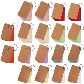 WUWEOT 18 Pack 900 Pieces Blank Index Cards with Rings, 5.4 x 9 cm Mini Index Cards with Binder Rings, Multicolor Kraft Paper Note Card, Memo Scratch Pads, Bookmark, DIY Greeting Card