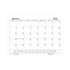 House of Doolittle 2026 Monthly 22" x 17" Desk Pad Calendar Refill, Black/White (126-26)