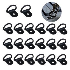 Pack of 20 D Ring Mounting Ring Hooks, D Construction Ring Lashing Eyelet, D Ring Hook, Durable Lashing Ring Ring, Stainless Steel Construction Lashing Eyelets, 36 x 25 mm Lashing Rings for Loads