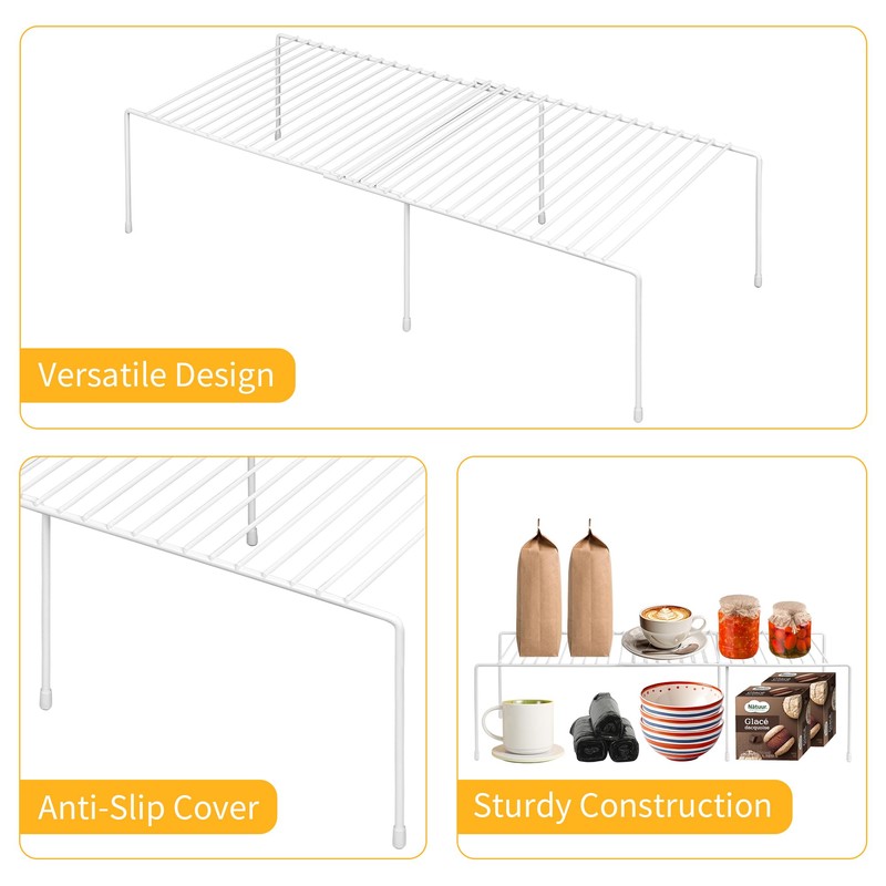 AmaQueen 2 Pcs Expandable Shelf Organizers for Cabinet Closet Cupboard,