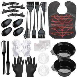 Superhairpieces Deluxe 29 Pieces Hair Dye Coloring Kit, Including Hair Tinting Bowl, Dye Brush, Hair Dye Comb, Dyeing Cape, Ear Cover, Hairdressing Clips, Disposable Hair Cape Gloves, Dye Paste Mixer for DIY Salon Hair Dye Tool