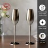 Sisterly Drinkware Stainless Steel Champagne Flutes Set of 2, 7.5