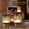 Eywamage Battery Operated Table Lamp with Remote, Pampas Cordless Glass