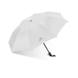 Gripebao Automatic Umbrella, Windproof Travel Umbrella, Retractable Folding Umbrella, Compact Automatic Umbrella Open Close Auto for Women Man, Portable Umbrellas for Rain & Sun, White