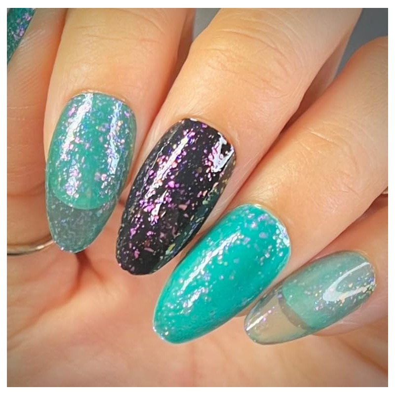 Maniology Woodland Walk Jelly Flakies Nail Polish Set (Green, Grey,