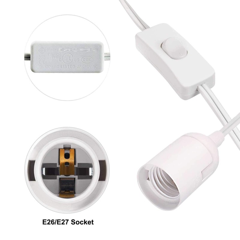 Simple Deluxe HILAMPCORDL 15ft Extension Hanging Lantern Pendant Light Lamp