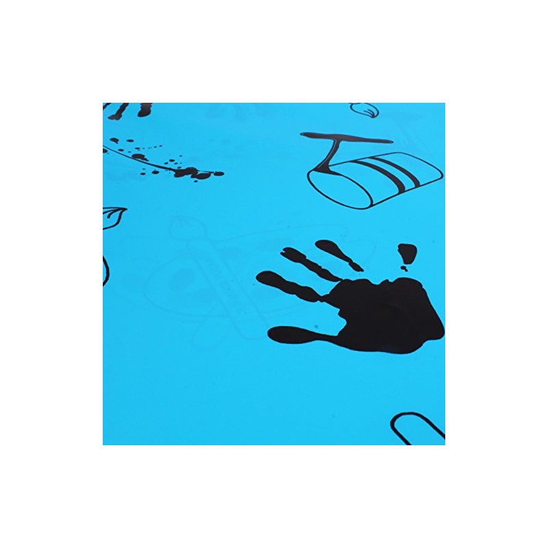 Blue Plastic Splash Mat Table Protector Paint Brush Design for
