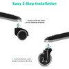 Hirate 3" Office Chair Casters Wheel with 3/8"-16UNC Threaded Stem