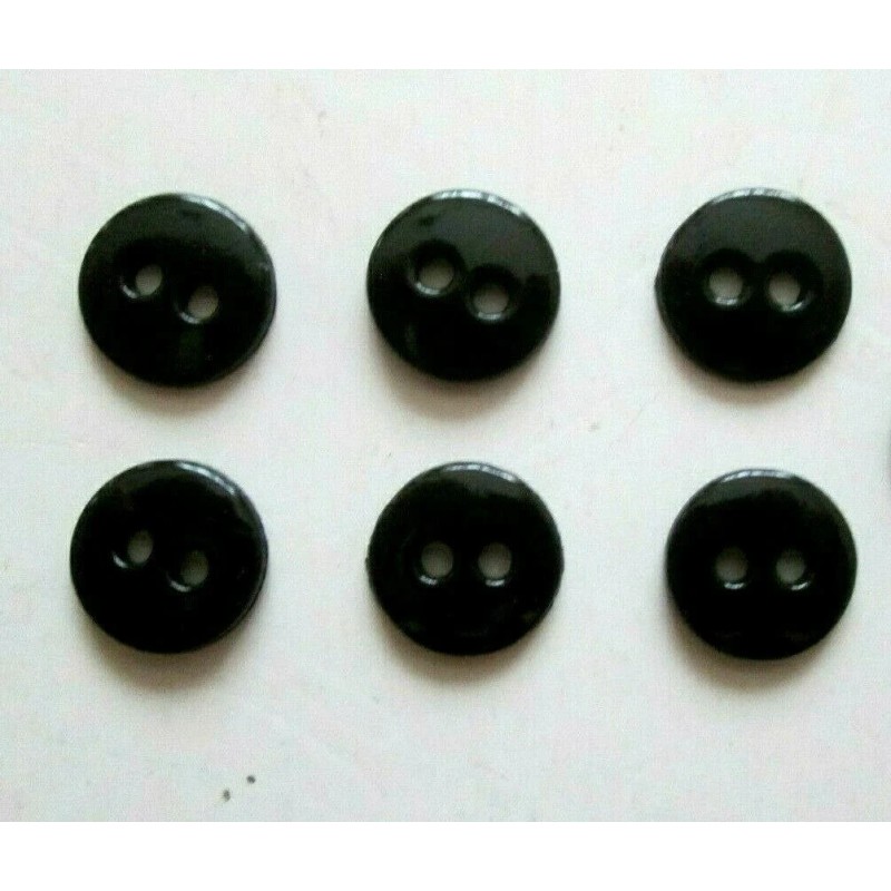 Unbranded 6/pcs Buttons Small Size Diameter = 3/8" (10mm) Black