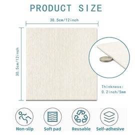 12x12 Inch Peel and Stick Carpet Tiles with Soft Pad, Self-Adhesive Removable Floor Squares for Bedroom, Office, Rental, Easy DIY Installation (10, White)